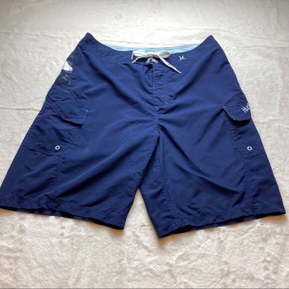 Hurley Blue Board Shorts Size 34 - Picture 1 of 10